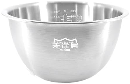 316L Stainless Steel Inner Pot Compatible For Xiaomi Rice Cooker Inner Pot IH Replacement Inner Pot Uncoated Steel Pot Inner Pot Rice Cooker Accessories Parts Replace The Inner Pot Rice Cooker(3L)