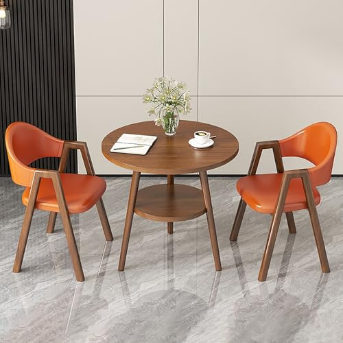 JHDXL Kleiner Konferenztisch fürs Büro, Büro-Business-Gäste-Empfangstisch, Couchtisch- und Stuhlset, Esstisch-Set für Esszimmer,Café und kleine Räume(Orange)