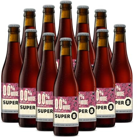 Haacht Super 8 Rouge Belgian Beer 330ml Bottles - 0.0% ABV (12 Pack)