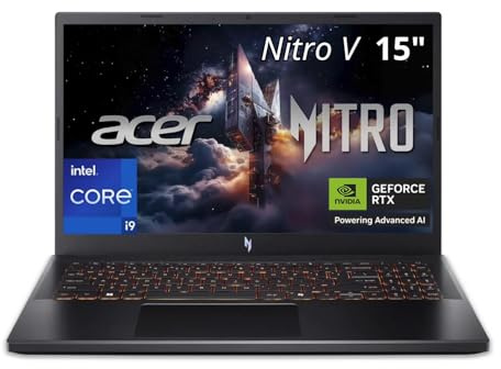 Acer Nitro V 15in Gaming Laptop ANV15-52-90QH i9-13900H 32GB RAM 1TB SSD | FHD IPS 165Hz display, NVIDIA RTX 5060 graphics, WiFi 6E, backlit keyboard, Windows 11 Home, dual fan cooling
