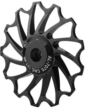 XFYESL Fahrrad Kassette Zahnkranz Kassette MTB Schaltwerk CNC Pulley Rad 11T 13T Keramik Lager Leichte Rennrad Shifter Schalter Rollen(13T Black)