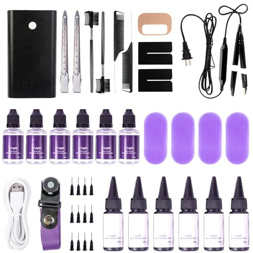 V Light Hair Extensions Kit V-Light Extension Machine V-Light Extension Remover Machine .V-Light Glue 20g * 6 v Light Glue Remover Solution 20ml * 6