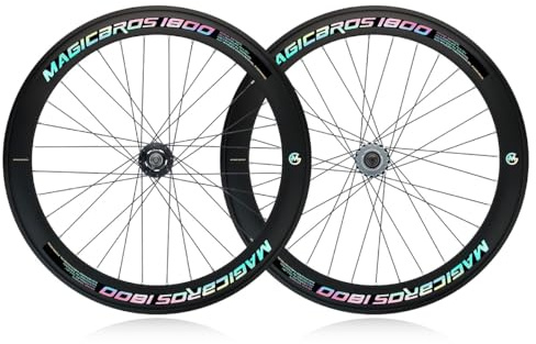 700C Fixed Gear Fahrrad-Laufradsatz Aluminiumlegierung Felgenhöhe 40/60 Mm Single Speed Rennbahn Fahrrad Vorne Hinten Laufräder 100/120 Mm V-Brake Lager Naben(Rear＋Front,60mm)