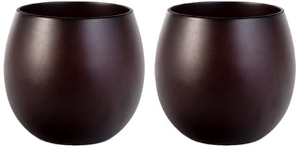 Confezione da 2 bicchieri in legno facili da usare, con grana naturale, offrono una forma ergonomica della pancia per una manipolazione sicura di caffè o acqua, fatti a mano