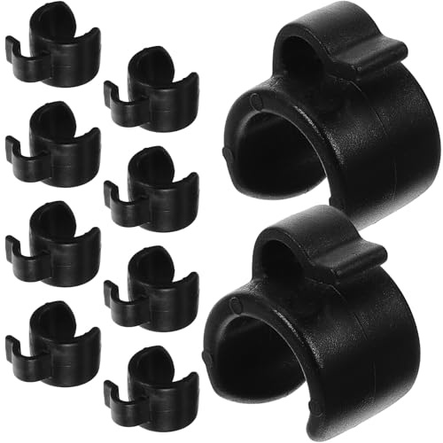 Plastic Cable Clips for Microphone Stand and Pole 20pcs 25mm | Live Streaming and Recording Use, Black Finish, Easy Dismantling, Lightweight Design, Cable Organizing Accessory