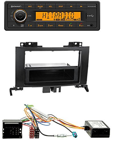 Continental TR7412UB-OR Autoradio BT RDS USB MP3 ohne CD-Laufwerk + 2-DIN Radioblende + Fach schwarz + CAN-Bus Adapter für VW Crafter (2EC1/2EC2/2EKE/2EKE72EKE2) ab 04/2006 Kombi/Kombi-Hochdach