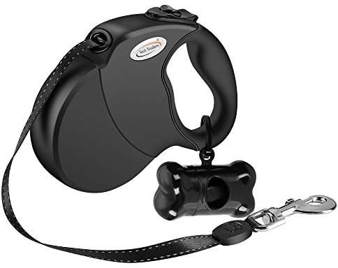 Dog Lead Retractable,5M Extendable Dog/Pet Leads/Leash with Waste Bag Dispenser and Poop Bags Extendable Tape Lead Belt for Dogs Pets Puppy up to 50KG/5m (110 lbs/16ft) 50kg-with waste bag Dispenser