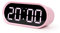mooas Pop Mirror Digital Alarm Clock, LED Desk Clock with Nightlight, Snooze, Indoor Temperature, Battery Operated Small Size Clock for Kids Girls Bedroom Livingroom Office (Pink)