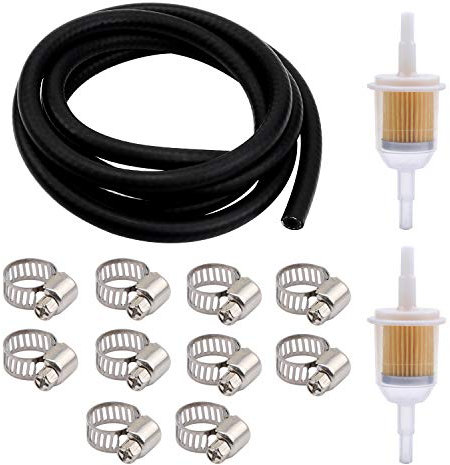 WiMas Benzinschlauch-Kit, Kraftstoffleitung, Vakuumröhre, 2 Meter Kraftstoffleitung + 2PCS 6 mm / 8 mm Benzinfilter + 10PCS Schlauchschellen (Style 2)