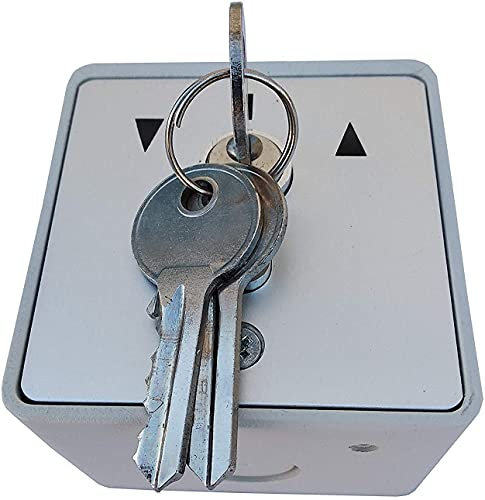 Selettore a chiave UNIVERSALE da esterno oppure da INCASSO per automatismo saracinesca garage o cancello esterno SERRANDA FILO MURO IN METALLO RINFORZATO