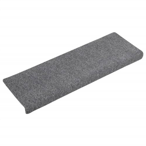 vidaXL Treppenmatten 15 STK., Stufenmatten für Treppenstufen, Treppenteppich mit Selbstklebepunkten, Treppenstufenmatte Treppenschutz, Nadelvlies 65x21x4cm Hellgrau