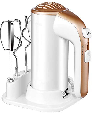 POOPFIY Mezclador de la Mano, Batidora, 5 velocidades, amasadoras Inoxidable de Acero y batidores para Durabilidad y Resistencia, 200W