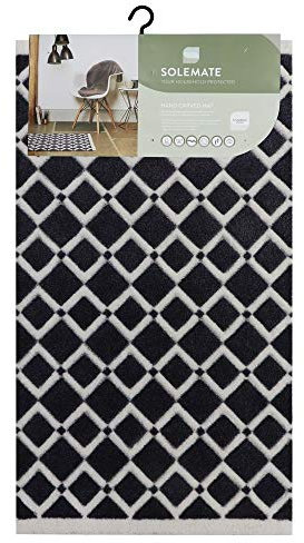 JVL SOLEMATE Hand Carved Diamond Door Mat, Grey