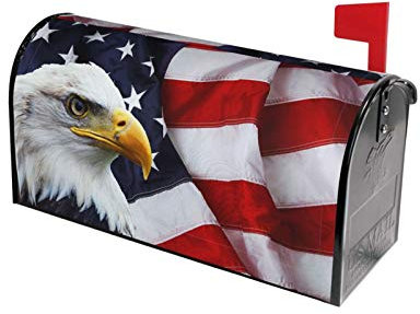 Ouqiuwa - Copertura magnetica per cassetta delle lettere con bandiera americana, per giardino, cortile, casa, 53,3 x 45,7 cm