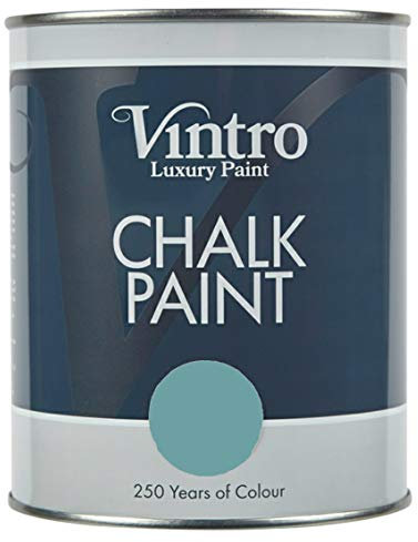 Vintro | Blue/Green Chalk Paint | Furniture Paint | Shabby Chic | Upcycle | Decorate | Ultra Matt Finish | 1 Litre (Casper)