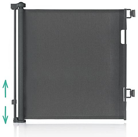 FIELDBUNNY© Treppenschutzgitter ausziehbar – Variable Wandbefestigung verhindert gefährliches Durchschlüpfen – Absperrgitter Baby bis 150cm mühelos ausziehbar - grau