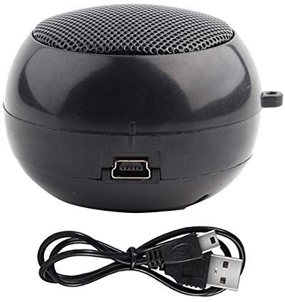 Tragbarer Mini-Lautsprecher, wasserdichter Lautsprecher für Außenbereich Plug-in-Lautsprecher mit 3,5-mm-Aux-Audioeingang, kabelloser tragbarer Reiselautsprecher mit HD-Stereo-Bass-Sound(Schwarz)