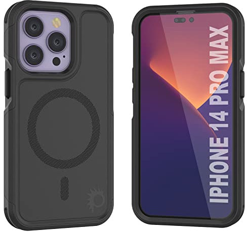 PunkCase for iPhone 14 Pro Max Case [Spartan 2.0] Clear Rugged Heavy Duty Cover W/Tempered Glass Screen Protector | Ultra Slim 360 Full Body Protection for iPhone 14 Pro Max (2022) (6.7) [Black]