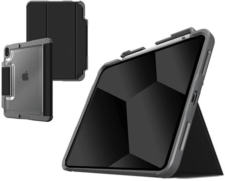 STM Dux Plus Schutzhülle kompatibel mit Apple iPad 10.9 10. Generation (2022) Schwarz (Militär Standard, Apple Pencil Fach, Standfunktion, Wake/Sleep Unterstützung)