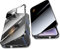 Jonwelsy Anti Peeping Case for iPhone 14 (6.1), 360 Degree Front and Back Privacy Tempered Glass Cover, Anti SPY Screen, Magnetic Adsorption Metal Bumper (Black)