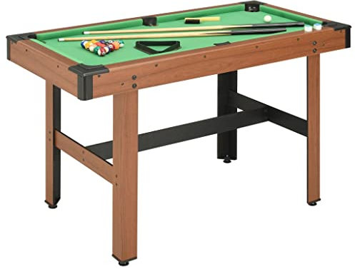 Tidyard Billardtisch 4 Fuß mit Billiardqueue Kreide Dreieck Kugelset Bürste Pool Billiard Billard Tisch 122×61×76 cm Braun
