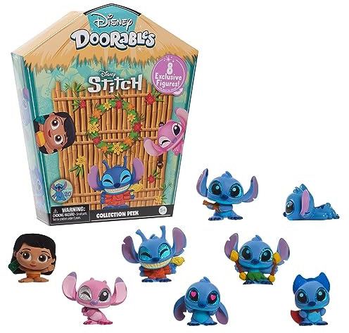 Giochi Preziosi Doorables Stitch Collector, Set di Personaggi da Collezione con Lilo, Stitch e Angel, Idea Regalo Bambina 4-6 Anni, Pack A Forma Di Casa Con 8 Personaggi, Altezza 4 cm