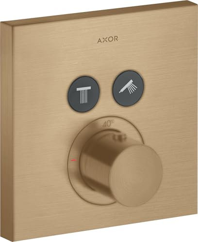hansgrohe Axor Starck ShowerSelect Square Thermostat Unterputz für 2 Verbraucher, Farbe: Brushed Bronze