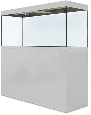 Amtra Alux 220 Led White Combi - Acquario professionale in vetro da 220L con coperchio e mobile in legno, per pesci di acqua dolce e salata, kit professionale, colore bianco