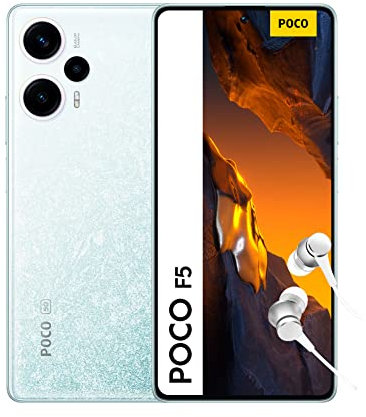 POCO F5 5G - Écran AMOLED 120Hz, Batterie 5000mAh 67W, Triple Caméra 64MP, 8+256Go, Blanc (Version Française + 2 ans de garantie)