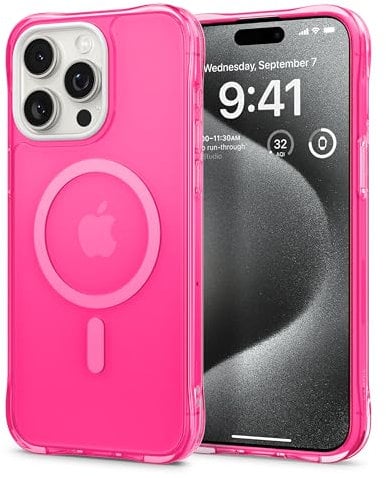 CYRILL by Spigen UltraSheer Mag Cover Compatibile con iPhone 15 Pro Max (2023) - Rosa Caldo