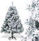 Tubiaz Künstlicher Weihnachtsbaum mit Schnee, 120cm Künstlicher Christbaum für Weihnachtsdeko, Tannenbaum mit 340 Spitzen PVC und Metallständer, Schnellmontagesystem
