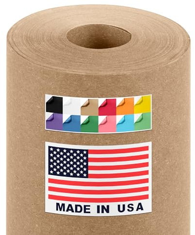 Paclord Braunes Kraftpapier in den USA hergestellt, 45,7 x 3,048 cm, 20,4 kg Dicke, Kraftpapier für die Schule, farbige Papierrolle in amerikanischer Qualität, Pinnwand – ungiftig, geruchlos, sicher