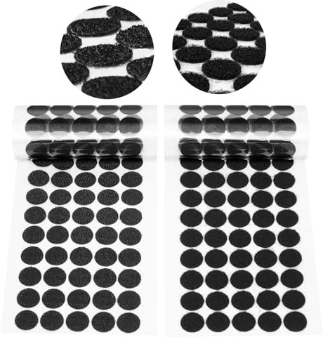 OFFCUP Klettpunkte Selbstklebend 15mm, 510 Paar Klett Klebepunkte Self Adhesive Klebend Klettverschluss Selbstklebend Klett Klebe Punkte für Handwerk auf Papier, Kunststoff, Glas, Leder (Schwarz)