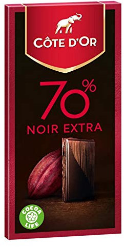 CÔTE D'OR - Tablette De Chocolat Fin Noir 70% 100G - Quatre Articles