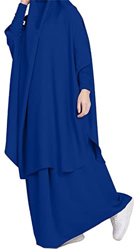 Muslimische Kleider Damen 2 Teiler - Gebetskleidung Set Mit Kopftuch Länge Hijab + Rock 2 Teilig Set Muslimisches Damenkleid Zweiteiliges Gebetsmaxikleid Hijab Langarm Full Cover