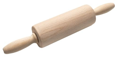 Chinchilla® Set di mattarelli per bambini per avventure di cottura creative, divertimento durante la cottura, mattarello marrone in legno di faggio, accessori da forno, regalo perfetto per piccoli