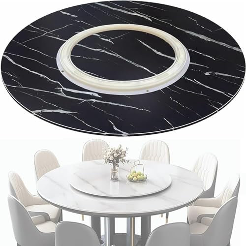 Plato Giratorio de Madera Grande para Mesa de Comedor,Plato Giratorio Redondo de Cocina,Plato Giratorio de 360 °,para Plato de Servicio de Mesa de Cocina (Color: Rayas Negras,tamaño: 60 cm (2