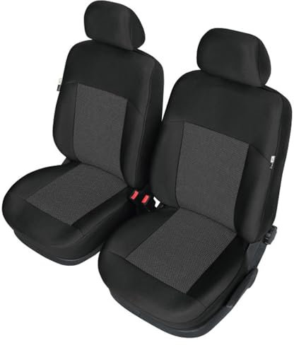 Autositzbezüge Autositzschoner Sitzbezüge 1+1 Front Vordersitze Kompatibel mit Renault Clio 3 III (05-12) Auto Sitzbezug Schwarz Autositzauflage Autositz Sitzauflagen Tuning Auto Zubehör Innenraum