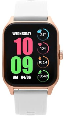 Radiant LAS Vegas Premium 2 - Smartwatch Weiß- Uhren Unisex - Herren Damen mit Telefonfunktion - Sport, Schrittzähler, Kalorien, Schlafmonitor, Benachrichtigungen - Kompatibel mit Android/iOS