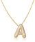 AFSTALR Damen bubble buchstaben kete Gold A ice out Balon halskette mit initial Anhanger Blase Schmuck 45+5cm