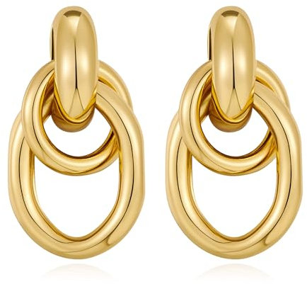 LILIE&WHITE Ohrringe Elegante Goldene Ohrringe für Damen – Modernes Mehrfach-Design aus Hochwertigem Material – Ideal für Alltag und Anlässe