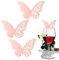 VIFERR Butterfly Place Cards 20 Pcs Hollow Cup Wedding Name Place Cards Butterfly Glass Place Card Table Name Card for Wedding Birthday Banquets (Light Rose)