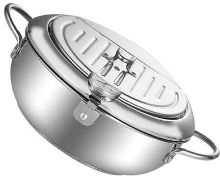Alipis Tempura Pot with Lid Japanese Pot Mini Deep Fryer Tempura Deep Fryer Frying Pot Japanese Tempura Fryer Japanese Style Cookware Commercial Deep Fryer Frying Chicken Pot Mini Fryer