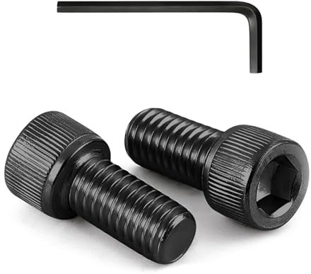 ORTAVA 20 Stück M6 x 16 Schrauben, Zylinderschrauben, Zylinderkopfschrauben DIN 912 / ISO 4762, Innensechskant, Schwarzes Oxid, Vollgewinde Legierter Stahl mit Innensechskantschlussel