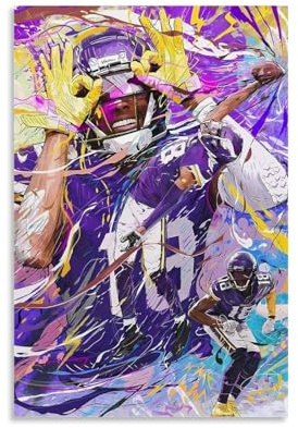 ARKR Justin Jefferson Kunstposter, Wandkunst, dekoratives Gemälde, Schlafzimmer, Gemälde, Poster, 40 x 60 cm, ungerahmter Stil