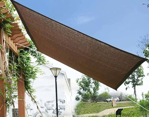 Pare-soleil pour jardin, 2 m x 2 m - Filet d'ombrage 90 % coupe-vent - Bâche d'ombrage anti-âge respirante pour jardin, pergola, balcon, cour, marron - 4 x 4 m
