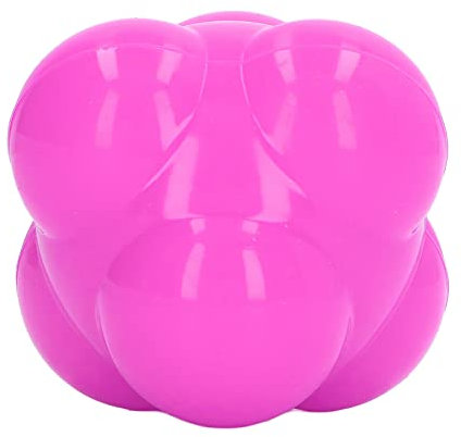 Reaktionsball, 26,8-Zoll-Hex-Reaktionstrainerball aus Gummi in Leuchtenden Farben, Leicht und Tragbar für Basketball, Tennis und Andere Wettkampfsportarten (PINK)