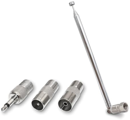 Citywalk 1set Telescopico FM Radio Antenna Antenna 3.5mm Adattatore MAV Stereo Ricevitore F Tipo Spina 7 Sezioni Antenna
