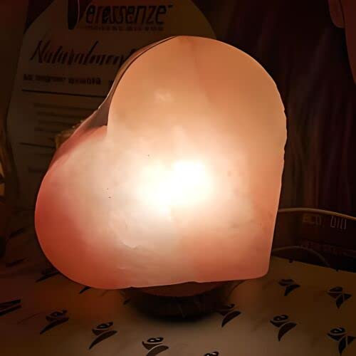 Generico Lampada di sale rosa dell'himalaya a forma di cuore (3kg)