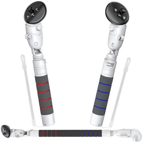 Kinwin 4-in-1 Gorilla Tag Griffe für Meta Quest 3/3S/für Oculus Quest 2/für Quest Pro/Rift S Controller, VR Zubehör Extender Anhänge, Langer Arm für Beat Saber/Gorilla Tag/Golf Club Game
